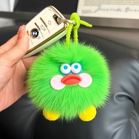 Porte-clés en peluche douce en forme de boule d'elfe en fourrure de renard mignonne, design anime, accessoire de voiture en gros