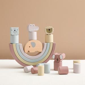 Jouets d'équilibre en bois <span class=keywords><strong>Montessori</strong></span> pour enfants, animaux, apprentissage précoce, jouets éducatifs en bois pour bébés, empilage d'équilibre pour les enfants de 2 à 4 ans - Product Image 2