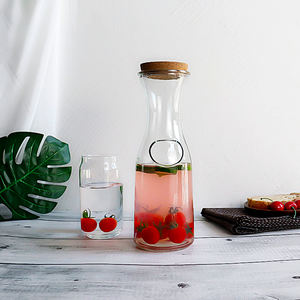 Bouteille en verre vide transparente de 1 litre en gros d'usine - Product Image 1