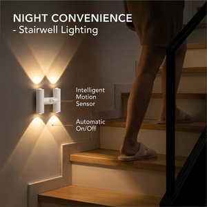 H‑Shape Double Head Motion Sensor Night <b>Light</b> USB Rechargeable Magnetic Mount <b>Wall</b> <b>Sconce</b> For Bedroom Corridor Cabinet - Product Image 4