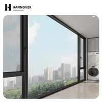 Fenêtre à battant moderne HANNOVER en aluminium avec double vitrage trempé, étanche, haute performance, pour chambre, salon, villa, faible coefficient U