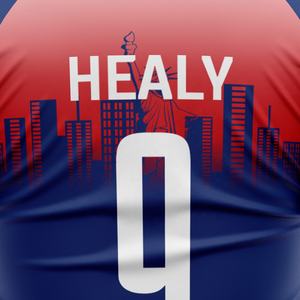 Sublimatie voetbaltenues dames, V-hals, geribde kraag, voetbalshirt en short set - Product Image 5