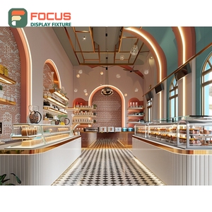 Durable Cafe Service Counter Tempered Glass Front Syrup Bottle Display Area Roastery Service Counter - Product Image 5