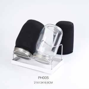 Kit Moderno per Germinazione Semi con 2 Barattoli in <span class=keywords><strong>Vetro</strong></span> Mason, Coperchi in Acciaio Inox e Vassoi Senza BPA per Uso Domestico in Cucina - Product Image 2