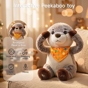 Tumama Lontre Interattiva Animata Peek-A-Boo per Bambini, Giocattolo di Peluche Elettrico che Canta e Registra - Product Image 2