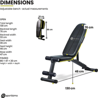 Banc de musculation pliable réglable inclinable et déclinable, cadre en acier renforcé, noir, pour la salle de sport à domicile