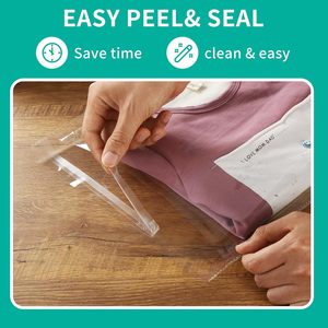 Clear Cellophane <b>Bags</b> 12x18 Inch Self Seal Resealable <b>Plastic</b> Poly <b>Bags</b> for Clothing <b>Storage</b> Closet Organizer Pack of 500 - Product Image 3