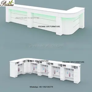 Tırnak barı mobilya yüksek parlak beyaz L şekli eğri tırnak barı istasyonları/tırnak barı masaları manikür