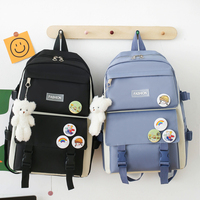 Magnifique Ensemble Multifonction Femme Grande Capacité 5 Pièces Sac à Dos Étudiant Fille Déjeuner Sac à Dos Décontracté Cartable