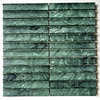 Mosaïque de marbre vert émeraude découpée au jet d'eau 305x305mm, parquet moderne antidérapant en pierre pour salle de bain, douche, mur et sol d'hôtel