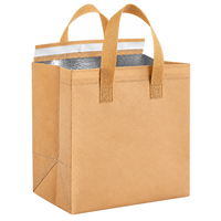 Sac isotherme non tissé avec doublure en aluminium, logo personnalisé pour boîte à lunch, restauration et plats à emporter