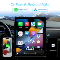 Podofo 9.7 "2 + 64G Double Din Android Autoradio sans fil CarPlay & Android Auto GPS WIFI FM RDS OBD2 DAB Autoradio