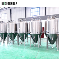 MICET GROUP 1000L SS304 Fermenteur Conique de Bière avec Chemise de Refroidissement, Vannes Sanitaires, Ports CIP pour Micro-Bière Artisanale