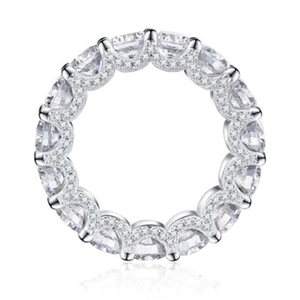 Bague en argent 925 à haute teneur en carbone, motif ondulé délicat, plaqué platine et rhodium, grande bague de fiançailles tendance, design corde de chanvre - Product Image 5