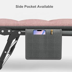 Oreiller doux Portable et lit deux en un, bureau, pause déjeuner, sommeil, lit pliant en acier inclinable pour filles - Product Image 5