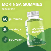 OEM Moringa Gummies dengan serat diet Moringa Oleifera daun laris suplemen Herbal desain Label kustom untuk pria wanita