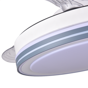 Meilleure qualité 48 pouces blanc métal LED ventilateur de plafond lumière claire lames simples traditionnel pour chambre salon télécommande - Product Image 4