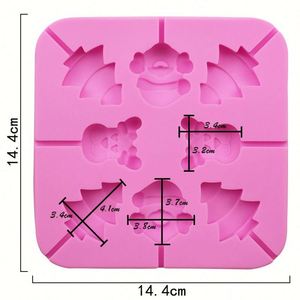 Molde de silicona de 8 cavidades sin BPA, apto para alimentos, con diseño navideño, para piruletas, caramelos duros, repostería, utensilios de cocina, resina, OEM/ODM - Product Image 2