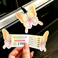 Carte de visite pliante papillon pour fête d'anniversaire, cadeau de Saint-Valentin, impression personnalisée, découpe sur mesure, carton couleur, vente en gros
