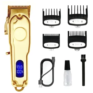 Barbiere All Metal Design Mens hair trimmer cordless Display LCD professionale tagliacapelli elettrico rasoio elettrico ricaricabile