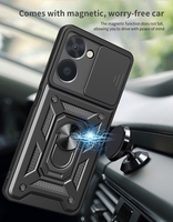 Funda deslizante a prueba de golpes para cámara OPPO Realme 10 4G 9i 8i C21Y C25Y, Armadura de anillo de Metal