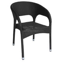 Chaise de canapé d'extérieur simple de grande taille Chaise de salle à manger en rotin de café antique en aluminium de restaurant en osier PE