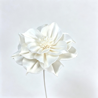 Fleur de Dahlia en Bois de Sola de 6 cm, Naturelle et Faite à la Main, Décoration Séchée pour la Maison, Idéale pour les Cérémonies de Remise des Diplômes, Halloween, Mariages, Anniversaires, Noël