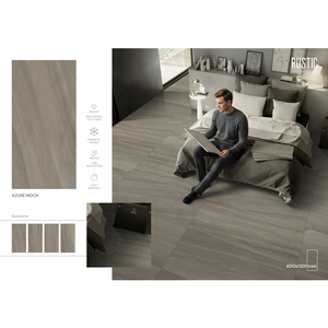 Carreaux de sol et de mur en porcelaine imitation marbre Azure Gris 600x1200mm, finition rustique polie et émaillée - Product Image 4