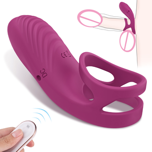 Anneau vibrant double en silicone de haute qualité, très vendu, pour la stimulation du gland, produit de masturbation masculine. - Product Image 3