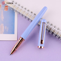YIREN Petite Plume Stylo Personnalisé Multicolore avec Garniture Or Rose Personnalisé Laiton Classique Stylo Plume Cadeau