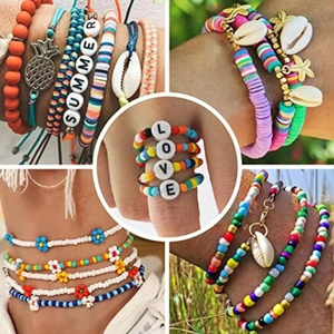 Juego de 31000 Cuentas de Vidrio, Cuentas con Letras del Alfabeto, Cuentas con Caras Sonrientes y Frutas, para Manualidades y Joyería DIY - Product Image 4