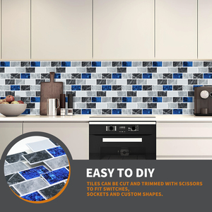 Vỏ và dính khảm trắng tự dính 3D Gel khảm nhà bếp dày hơn nâng cấp tường gạch không thấm nước và có thể tháo rời - Product Image 5