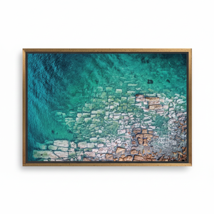 Elegant Ocean View Sea Scenery Printed Canvas Artwork - Modern Decor,GOLD <b>FRAMED</b> CANVAS - Product Image 2
