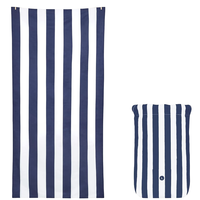 Nouvelle serviette de plage sportive en microfibre éponge douce et de haute qualité, à rayures bleues et blanches, séchage rapide, grande taille, pour toutes les saisons, vente en gros personnalisée