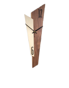 Horloge murale analogique à quartz en bois artisanal de qualité supérieure, style Art Déco, à piles, pour salon, retraite - Product Image 1