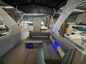 Haut-parleurs <span class=keywords><strong>de</strong></span> subwoofer pour <span class=keywords><strong>bateau</strong></span> ponton <span class=keywords><strong>de</strong></span> croisière sportif en alliage d'aluminium à 3 tubes en <span class=keywords><strong>fibre</strong></span> <span class=keywords><strong>de</strong></span> <span class=keywords><strong>verre</strong></span> blanche <span class=keywords><strong>de</strong></span> qualité marine, moteur hors-bord - Product Image 6