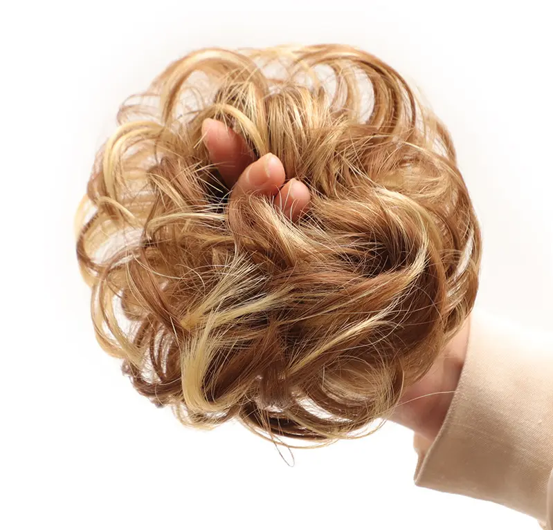 synthetic hair buns chignon rubber band hair bun easy use