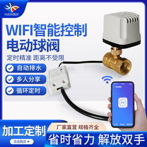Electric Two Way Ball Valve 220V <b>WiFi</b> <b>Smart</b> <b>Switch</b> Copper Valve For Water Control 1 In Pipe Size - Product Image 4