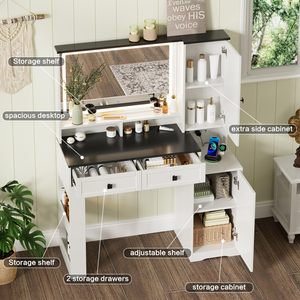 Princesse chambre <span class=keywords><strong>9</strong></span> <span class=keywords><strong>tiroirs</strong></span> bois maquillage Table blanc <span class=keywords><strong>commode</strong></span> 3 couleurs lampe miroir coiffeuse coiffeuse à la mode pierre clou - Product Image 5