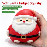 Jouet Squishy Père Noël - PVC et Matière en Farine Moussée, à Remontée Lente, Anti-Stress, Jouet Sensoriel pour Tous les Âges, Cadeau Unisexe
