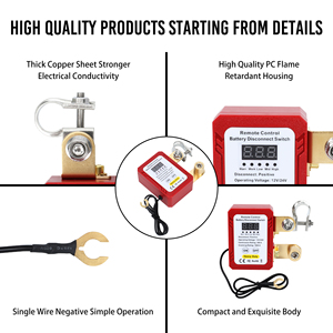 Interruttore di Disconnessione <span class=keywords><strong>Batteria</strong></span> con Display LED, Telecomando Wireless 12V 300A, Interruttore di Spegnimento <span class=keywords><strong>Batteria</strong></span> con Relè e Telecomandi - Product Image 3