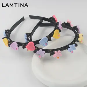 Atacado novo design elegante acessórios de cabelo princesa flor borboleta coração bandana faixas de cabelo para crianças meninas