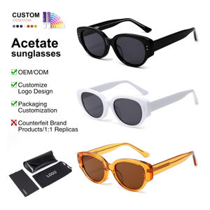 Kacamata Wanita Trendy Kacamata Hitam Fashion Retro Grosir Klasik Vintage Populer Kacamata Hitam Berlapis Polarisasi dari Asetat - Product Image 1