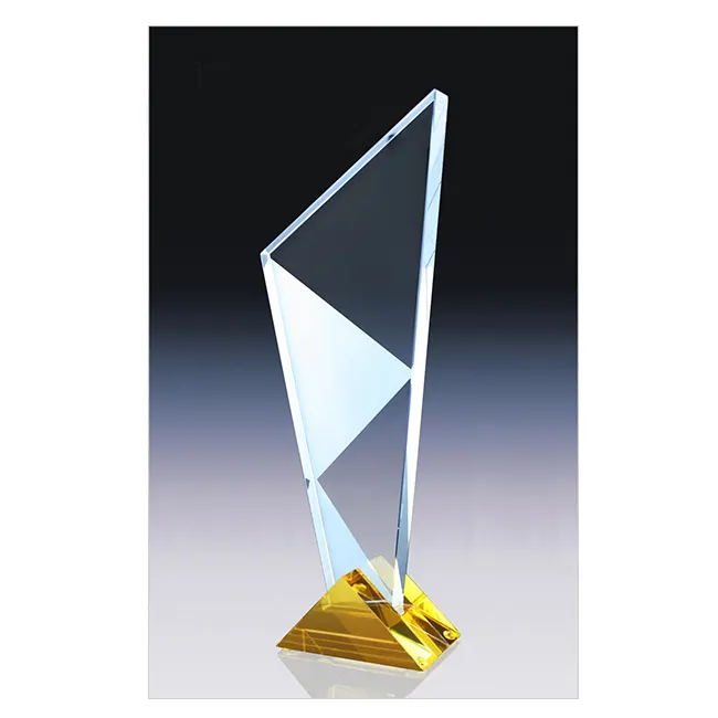 Quadrato di Cristallo Trofeo di Sublimazione di Cristallo Premio Trofeo, Trofeo di Cristallo Nero Con Base In Oro