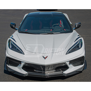Alerón Delantero de Fibra de Carbono Seca Estilo DRIFTON Z06 C8 Stingray con Aletas Laterales para Chevrolet Corvette Z51 2020-2026 - Product Image 3