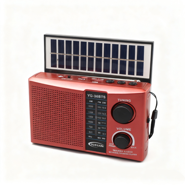 AM/FM/SW 3 Band USB/TF MP3 Player AUX in DC 5V With a Lithium Battery Flashlight With Bluetooth Solar Panels