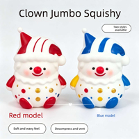 Jouets Squishy Géants Clown Doux à Rebond Lent Mignons Rouges Bleus Clown de Cirque Anti-Stress Jouets à Presser Fidget Vente en Gros Directe Usine