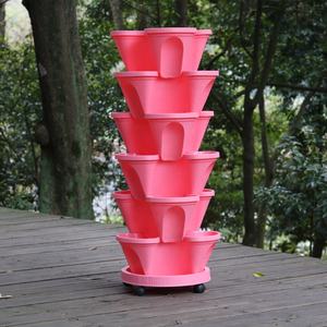 <span class=keywords><strong>Macetas</strong></span> hidropónicas <span class=keywords><strong>para</strong></span> jardinería vertical, plantas suculentas de 6x0,75 L, color naranja, apilables, <span class=keywords><strong>para</strong></span> fresas o flores - Product Image 3