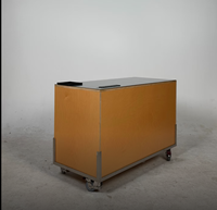 Meuble de café mobile multifonctionnel en bois au design tendance avec prise, stand pliable pour voiture