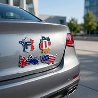 Autocollant de voiture 3D en métal résistant aux intempéries, emblème de drapeau national, adhésif puissant, emblèmes de voiture pour accessoires extérieurs automobiles